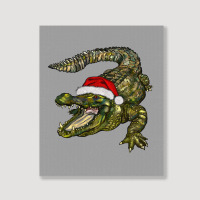 Christmas Alligator Portrait Canvas Print | Artistshot