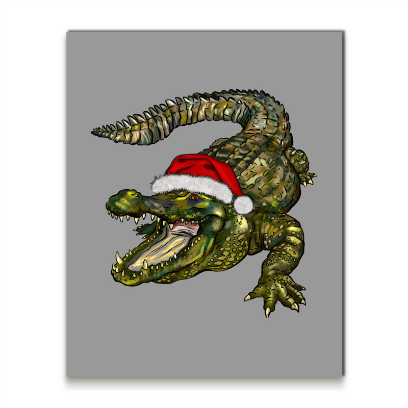 Christmas Alligator Metal Print Vertical | Artistshot