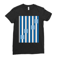 Vertical  Blue And White Striped Ladies Fitted T-shirt | Artistshot