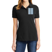 Vertical  Blue Gradient And White Striped Ladies Polo Shirt | Artistshot