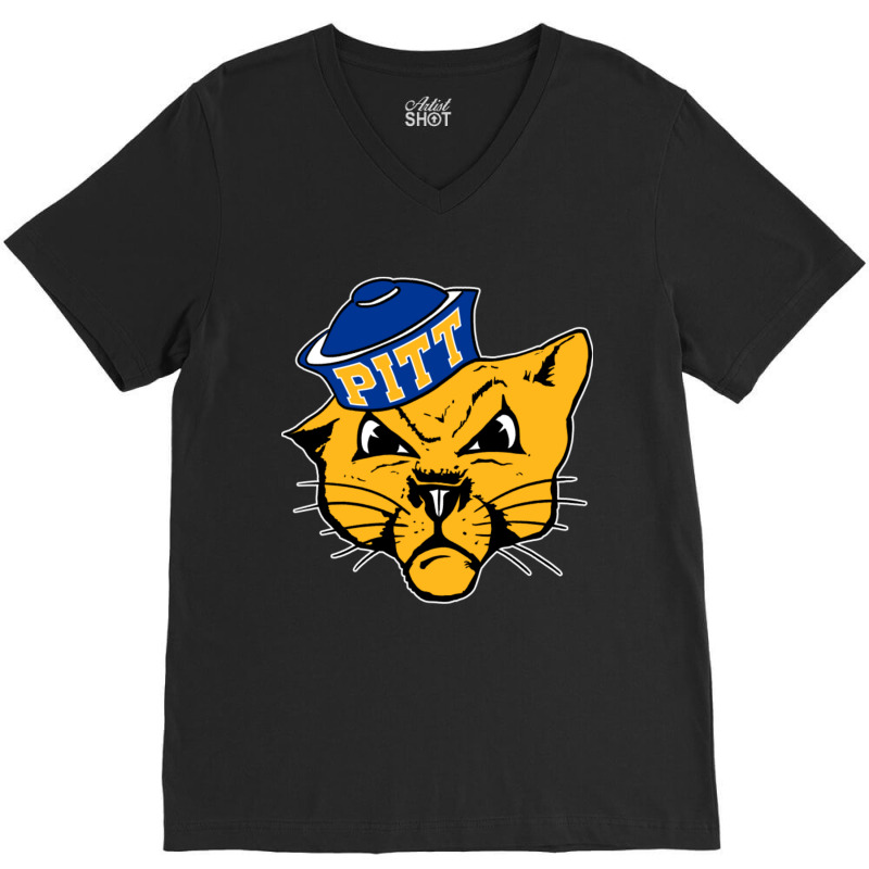 Vintage Pittsburg Panther Mascot Wearing A Cap V-neck Tee | Artistshot