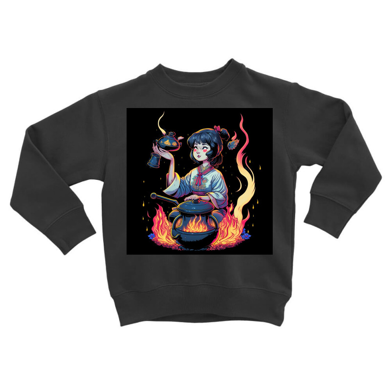 Woman Cooking Toddler Sweatshirt | Artistshot