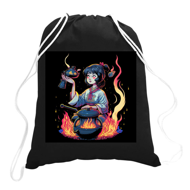 Woman Cooking Drawstring Bags | Artistshot