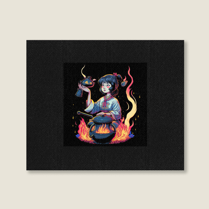 Woman Cooking Landscape Canvas Print | Artistshot