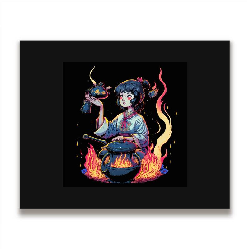 Woman Cooking Metal Print Horizontal | Artistshot