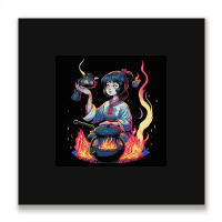 Woman Cooking Metal Print Square | Artistshot