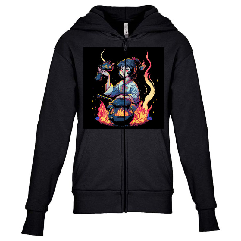 Woman Cooking Youth Zipper Hoodie | Artistshot