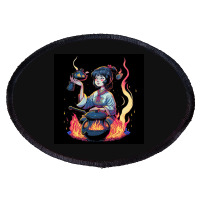 Woman Cooking Oval Patch | Artistshot