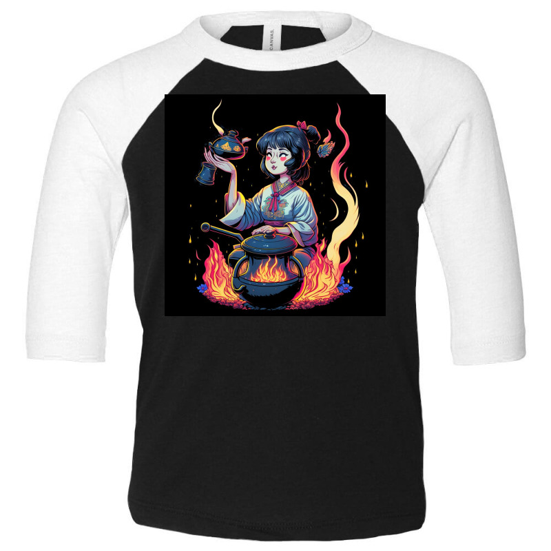 Woman Cooking Toddler 3/4 Sleeve Tee | Artistshot