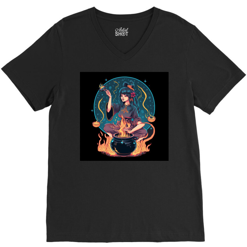 Japanesse Woman V-neck Tee | Artistshot