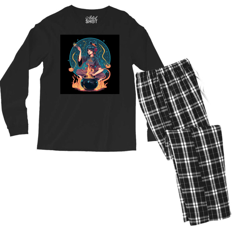 Japanesse Woman Men's Long Sleeve Pajama Set | Artistshot