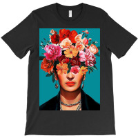 Frida Kahlo Full Flower Face T-shirt | Artistshot