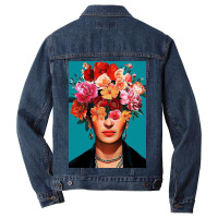 Frida Kahlo Full Flower Face Men Denim Jacket | Artistshot