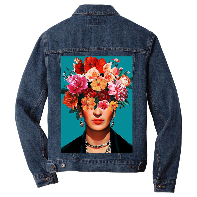 Frida Kahlo Full Flower Face Men Denim Jacket by GiaMuller | Artistshot