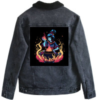 Fire Unisex Sherpa-lined Denim Jacket | Artistshot