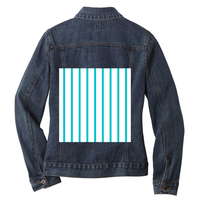 Vertical Blue And White Striped Chiffon Top Ladies Denim Jacket by JONNELLENORTONN | Artistshot