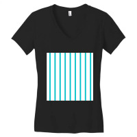 Vertical Blue And White Striped Chiffon Top Women's V-neck T-shirt | Artistshot