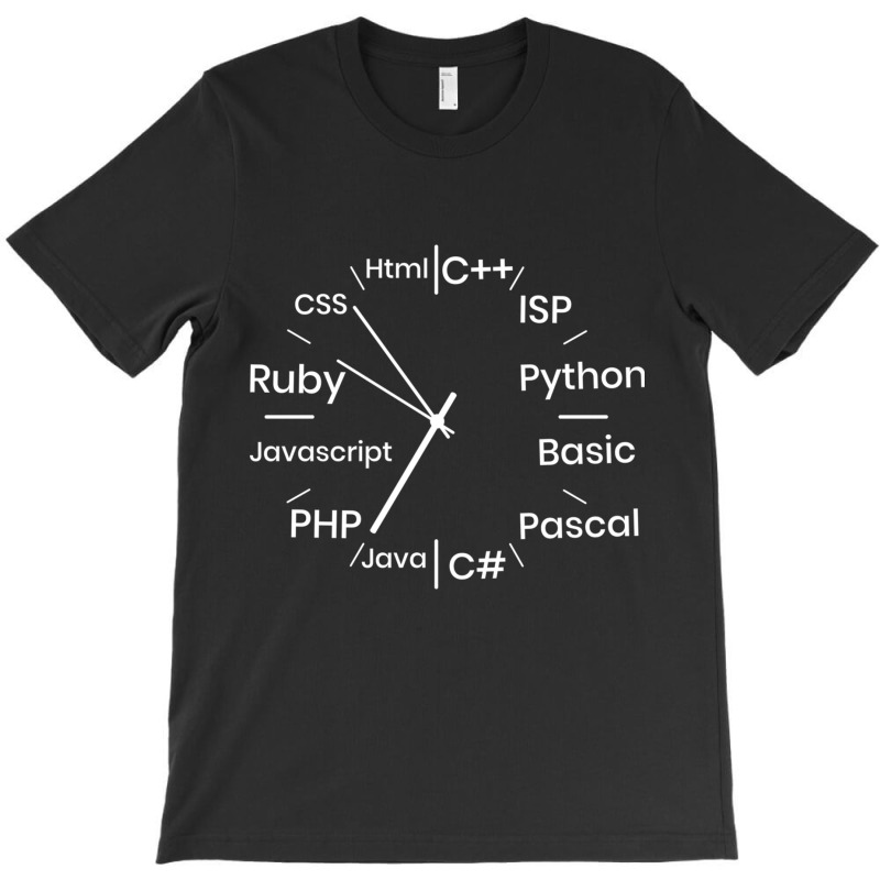 Programming Language Clock Computer Phyton Java Ru T-Shirt by gabuya | Artistshot