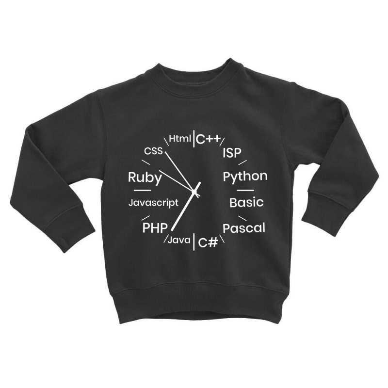 Programming Language Clock Computer Phyton Java Ru Toddler Sweatshirt by gabuya | Artistshot