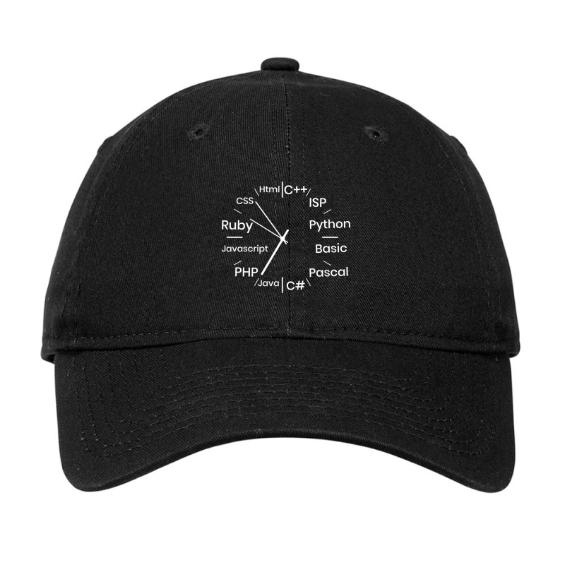 Programming Language Clock Computer Phyton Java Ru Adjustable Cap by gabuya | Artistshot