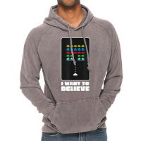 I Want To Believe Space Alien Invaders T Shirt Vintage Hoodie | Artistshot