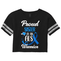 Proud Sister Of An Als Warrior Sister Brother Als Scorecard Crop Tee | Artistshot