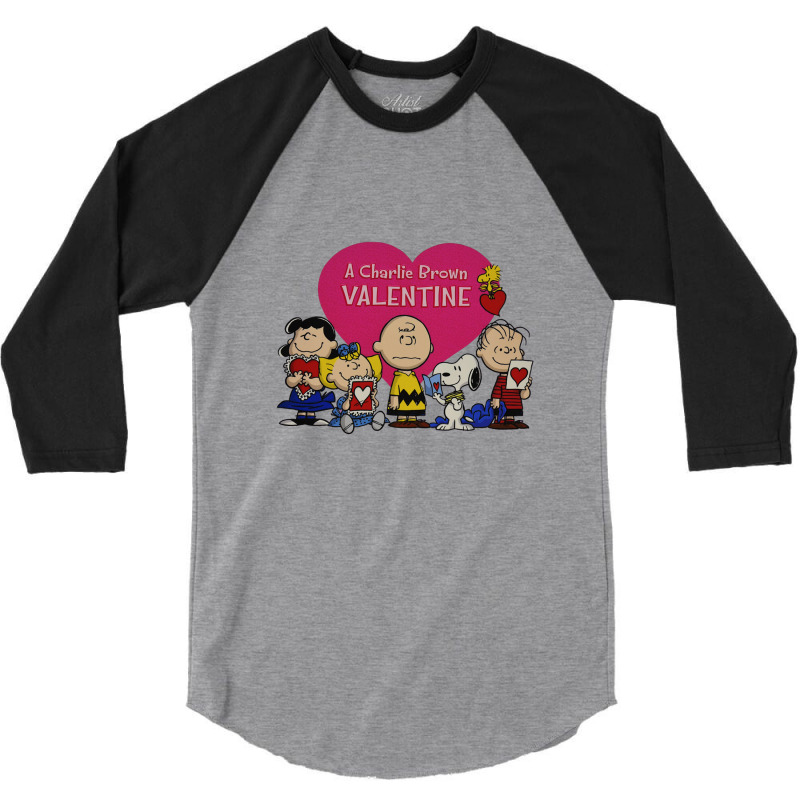 Peanut Valentine   Valentine Day 3/4 Sleeve Shirt by Russell J Rangel | Artistshot