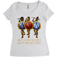 Latin Quote   Aut Cum Scuto Aut In Scuto   Ancient Women's Triblend Scoop T-shirt | Artistshot