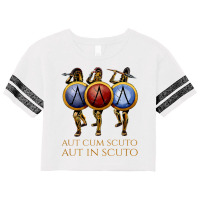 Latin Quote   Aut Cum Scuto Aut In Scuto   Ancient Scorecard Crop Tee | Artistshot