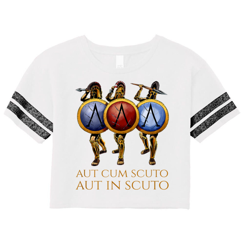 Latin Quote   Aut Cum Scuto Aut In Scuto   Ancient Scorecard Crop Tee by bonne | Artistshot