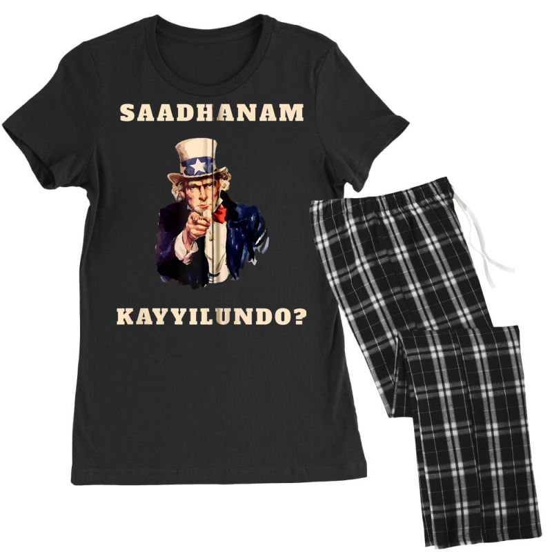 Saadhanam Kayyilundo Kerala Malayalam Funny Zip Ho Women's Pajamas Set by gabuya | Artistshot