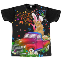 Oriental Cat Bunny Truck Hunting Eggs Tree Easter  Graphic T-shirt | Artistshot