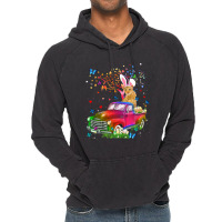 Oriental Cat Bunny Truck Hunting Eggs Tree Easter  Vintage Hoodie | Artistshot