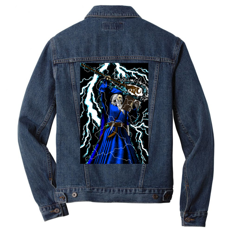 Merlin   Traditional High Fantasy Wizard (blue) Men Denim Jacket | Artistshot