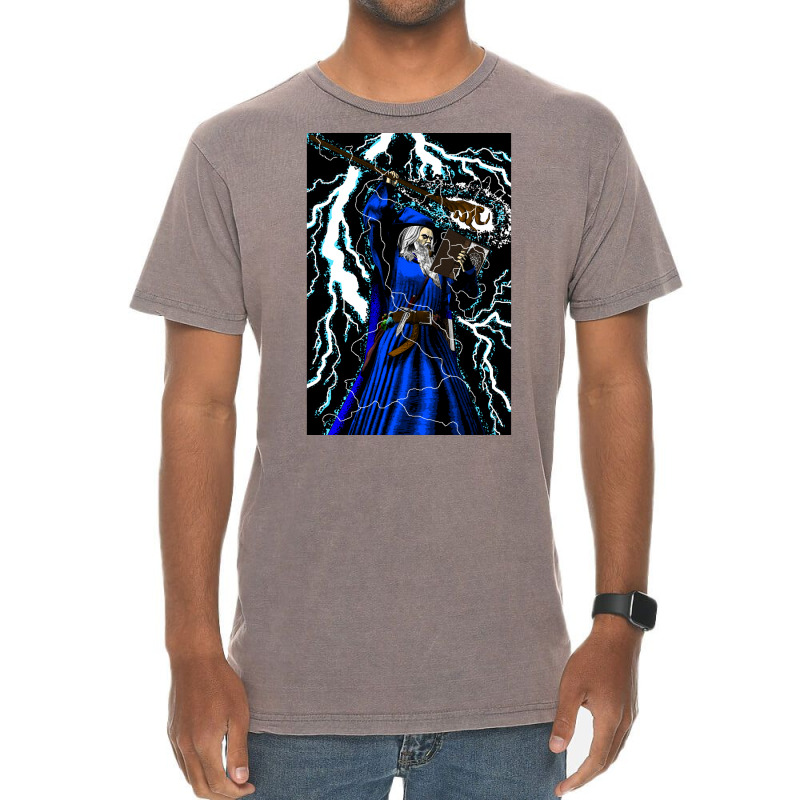 Merlin   Traditional High Fantasy Wizard (blue) Vintage T-shirt | Artistshot