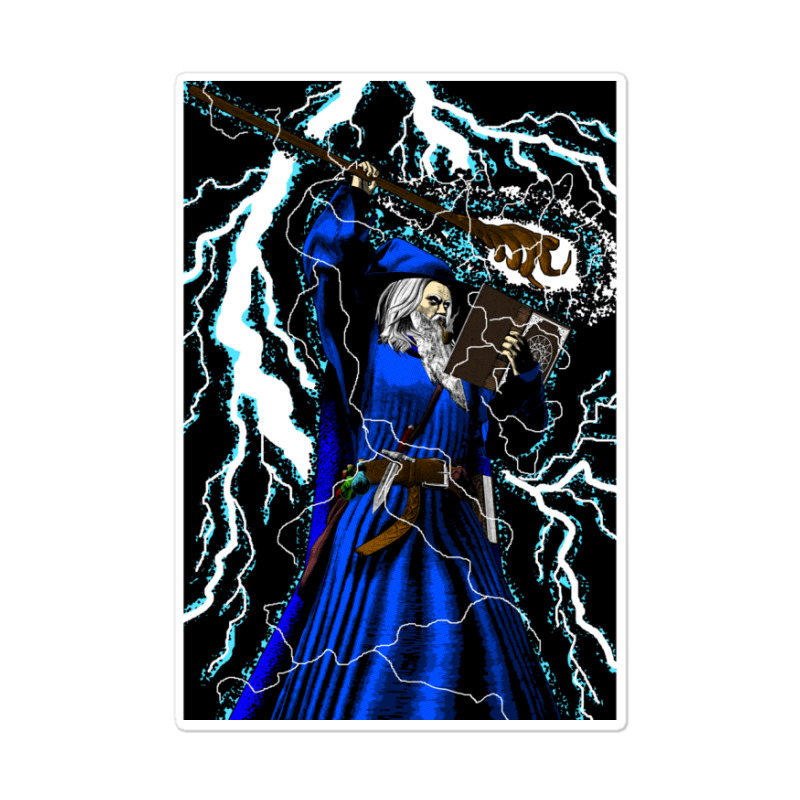 Merlin   Traditional High Fantasy Wizard (blue) Sticker | Artistshot