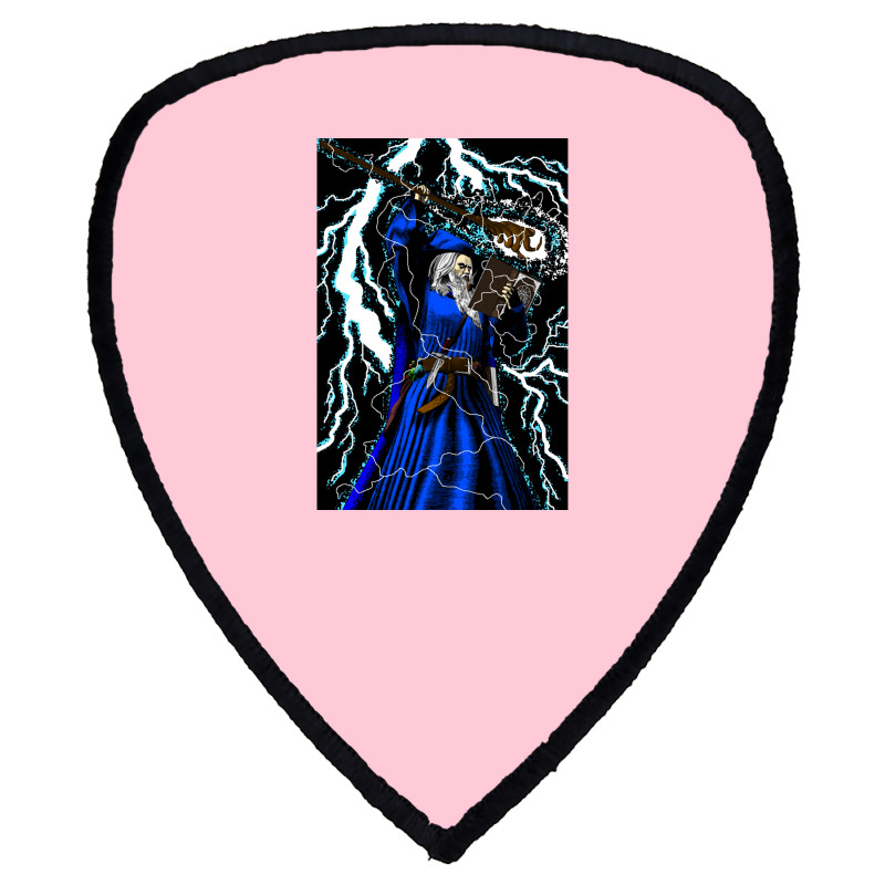 Merlin   Traditional High Fantasy Wizard (blue) Shield S Patch | Artistshot