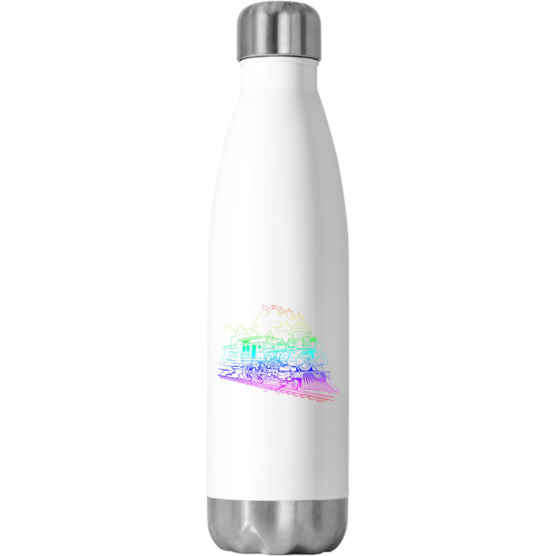 Railroad Model Train Steam Train Glow Model Railro Stainless Steel Water Bottle | Artistshot