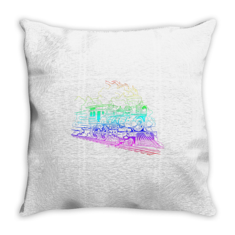 Railroad Model Train Steam Train Glow Model Railro Throw Pillow | Artistshot