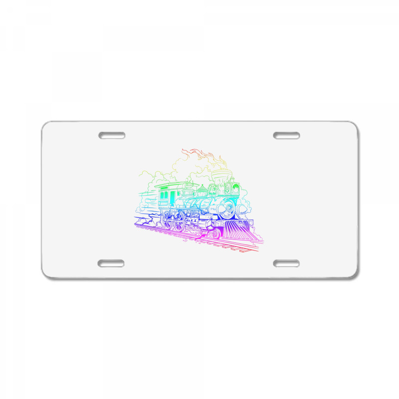 Railroad Model Train Steam Train Glow Model Railro License Plate | Artistshot