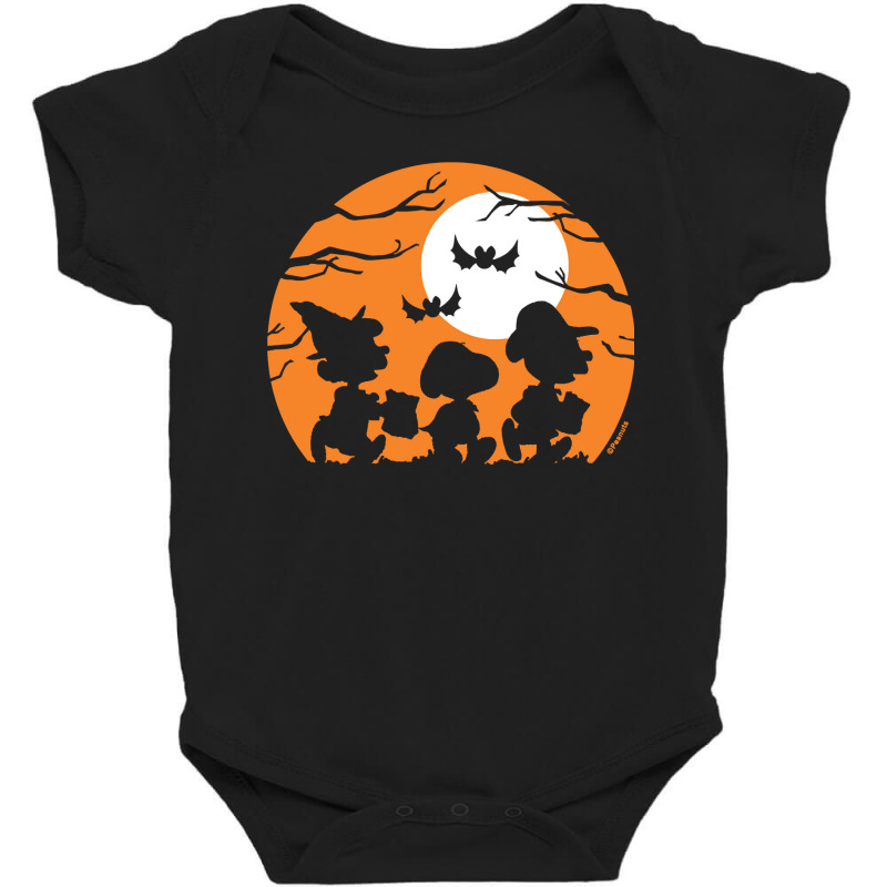 Peanuts  Halloween  Trick Or Treat Silhouettes Baby Bodysuit | Artistshot