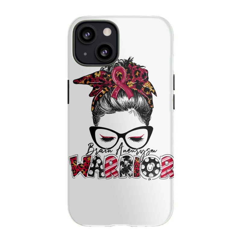 Messy Bun Women Burgundy Ribbon Brain Aneurysm War Iphone 13 Case | Artistshot