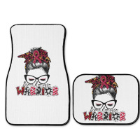 Messy Bun Women Burgundy Ribbon Brain Aneurysm War Full Set Car Mats | Artistshot