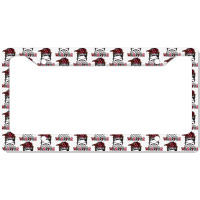 Messy Bun Women Burgundy Ribbon Brain Aneurysm War License Plate Frame | Artistshot