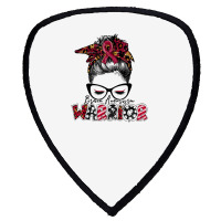 Messy Bun Women Burgundy Ribbon Brain Aneurysm War Shield S Patch | Artistshot