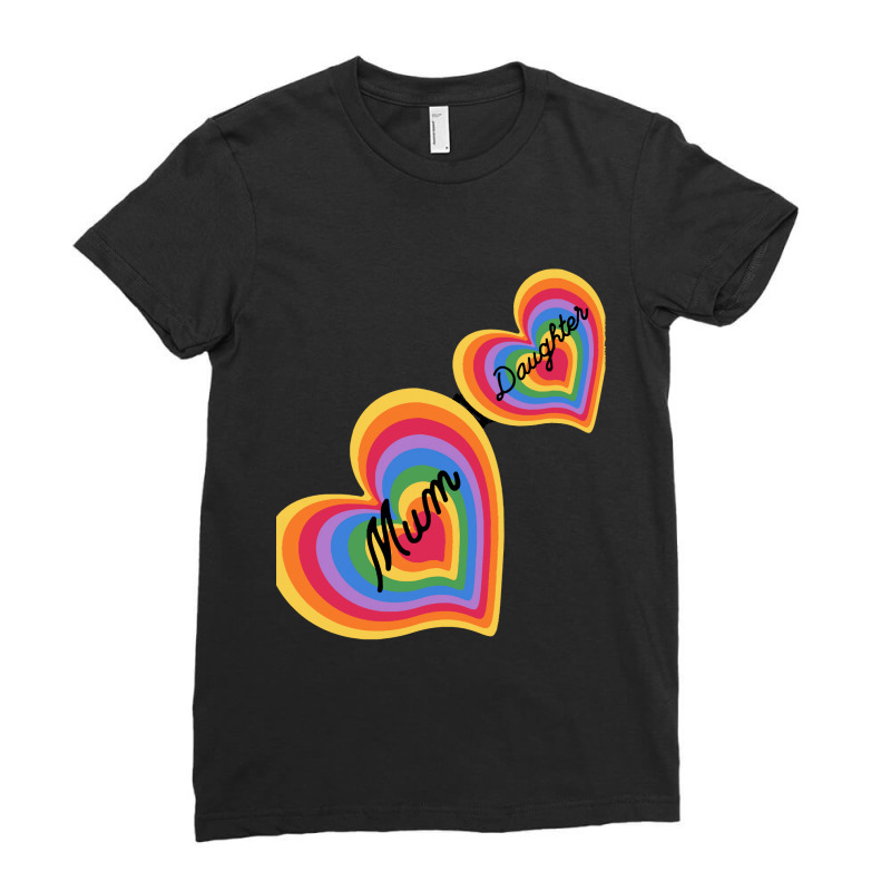 Mum And Daughter Heart Gift Ladies Fitted T-Shirt by Timothy90 | Artistshot