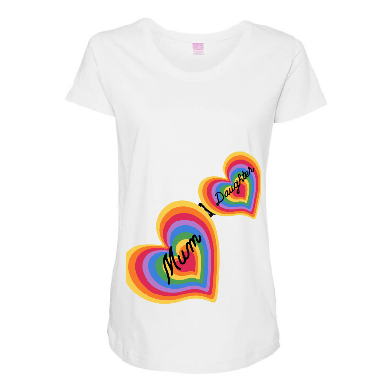 Mum And Daughter Heart Gift Maternity Scoop Neck T-shirt by Timothy90 | Artistshot