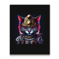 Samurai Cyborg Cat Metal Print Vertical | Artistshot