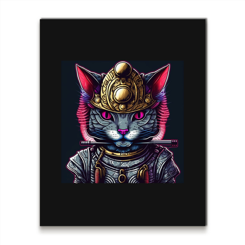 Samurai Cyborg Cat Metal Print Vertical | Artistshot