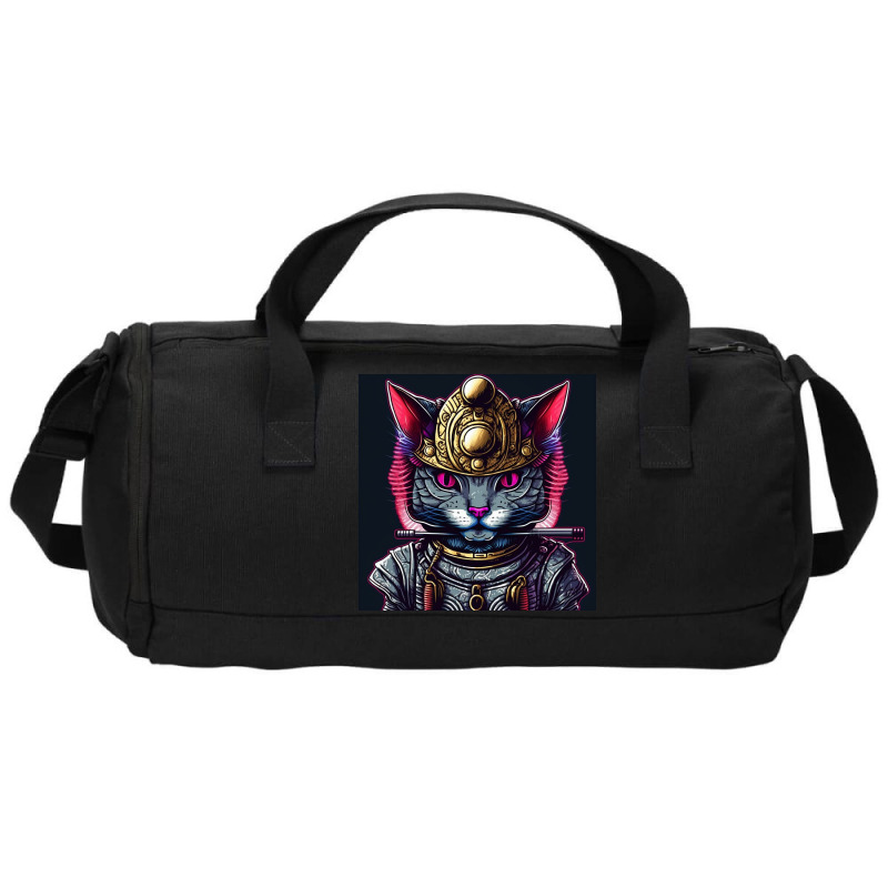 Samurai Cyborg Cat Duffel Bag | Artistshot